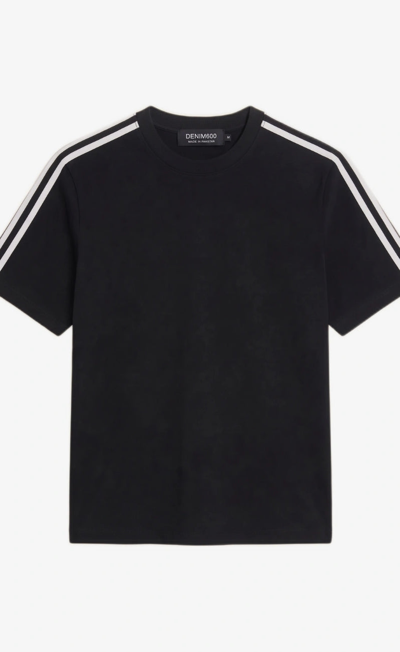 Oversized Stripe T-Shirt - Black