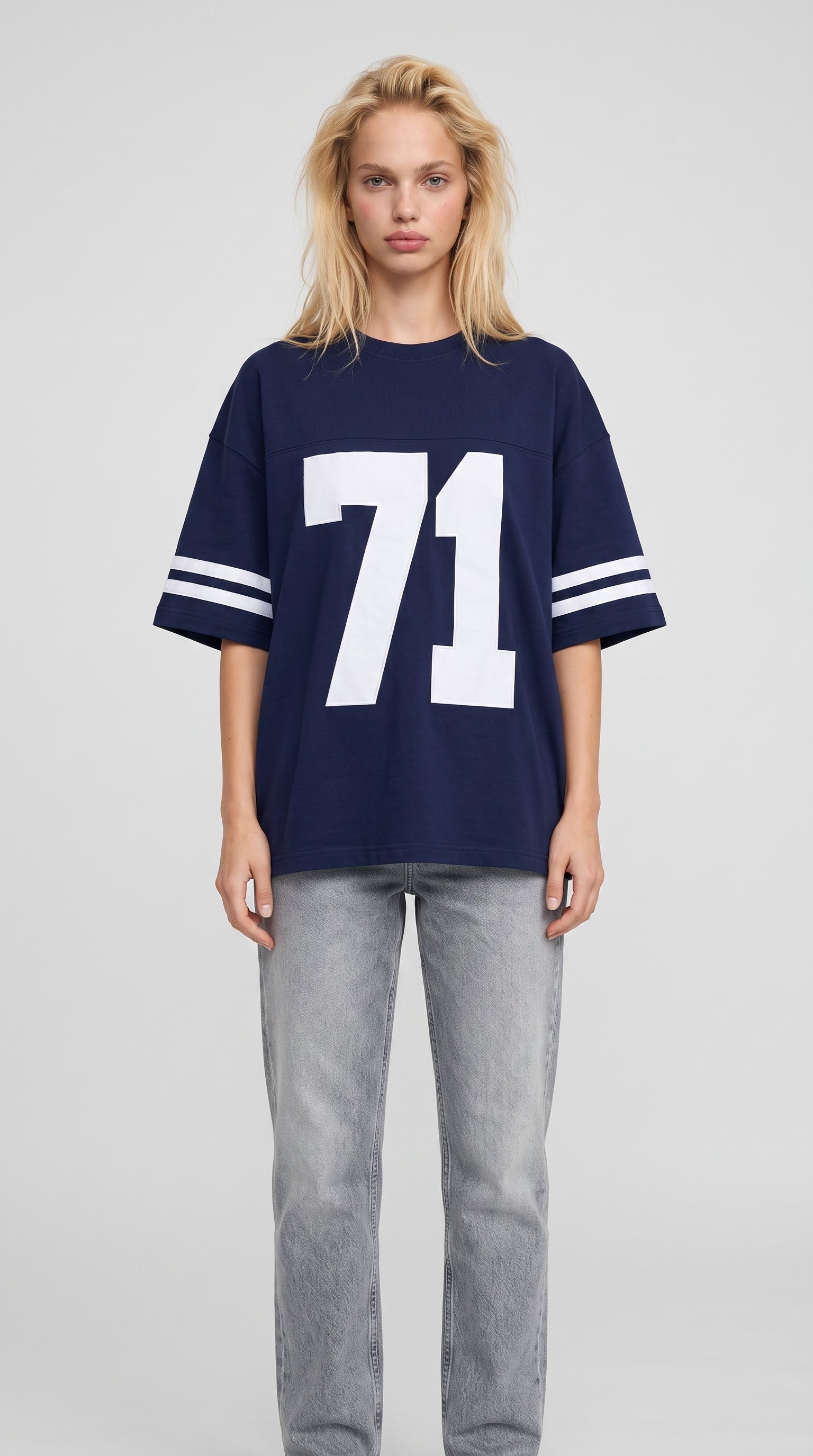 Athletic 71 Oversized Tee | Navy Blue