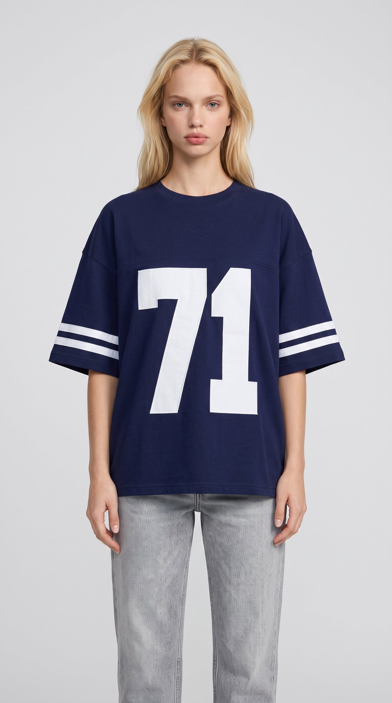Athletic 71 Oversized Tee | Navy Blue