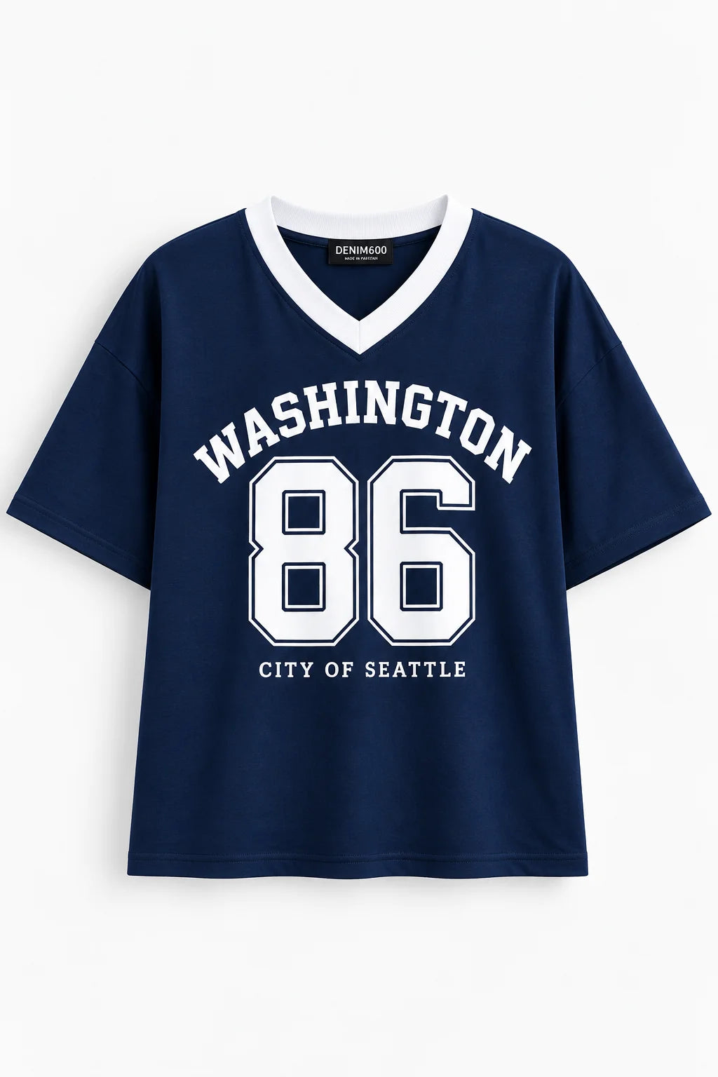 Oversized Graphic Tee | Navy Blue