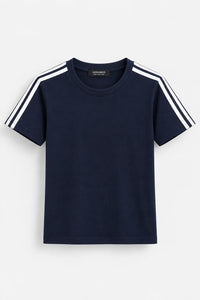 CONTRAST CROP STRIPE TEE