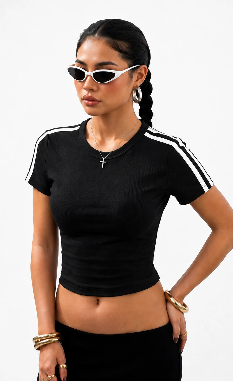 Essential Stripe Tee | Black