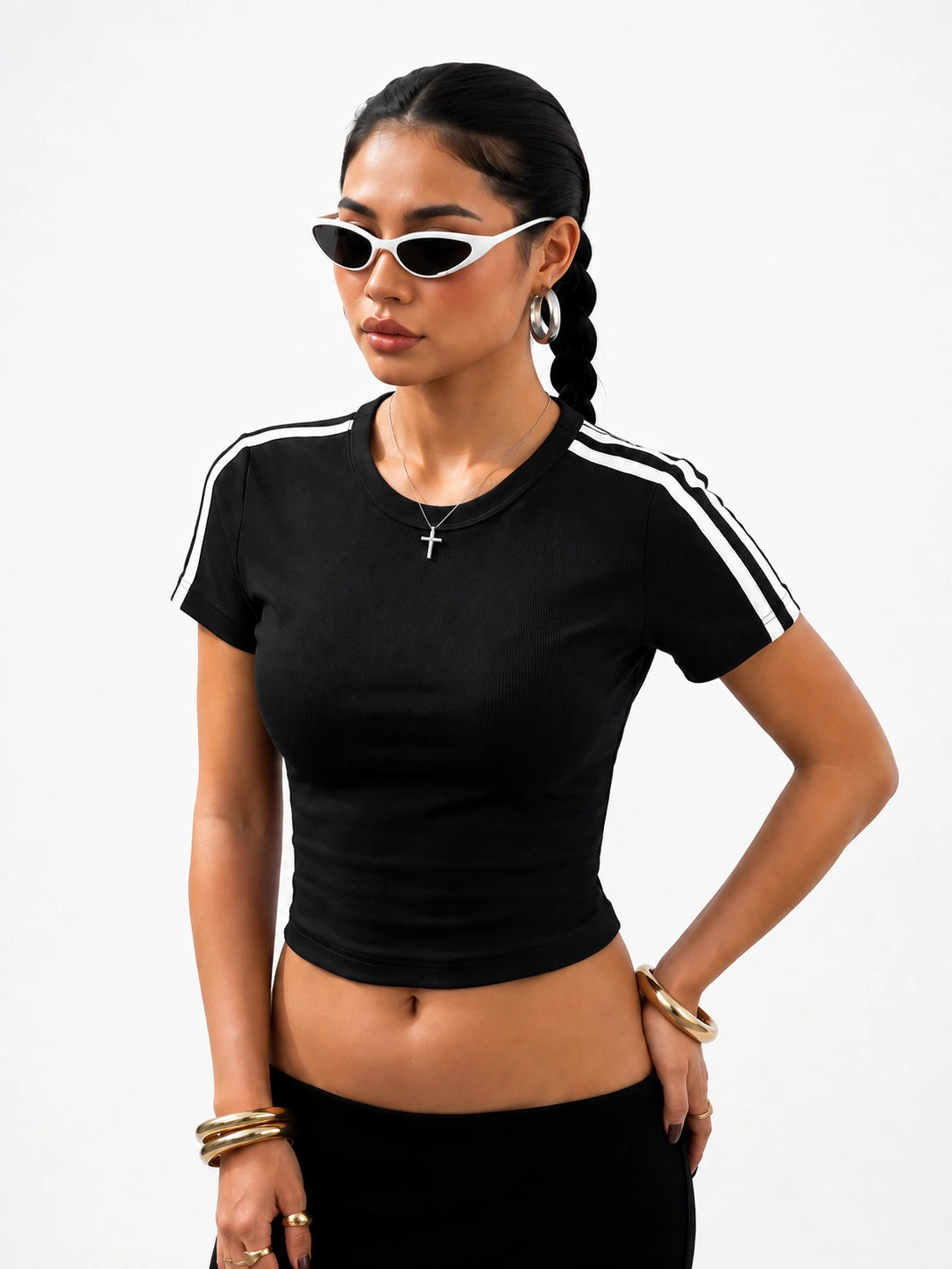 Essential Stripe Tee | Black