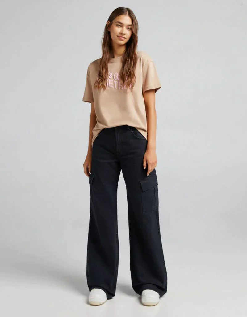 WIDE LEG CARGO JEANS