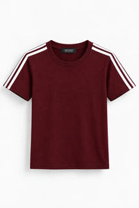SLIM FIT CROP STRIPE TEE