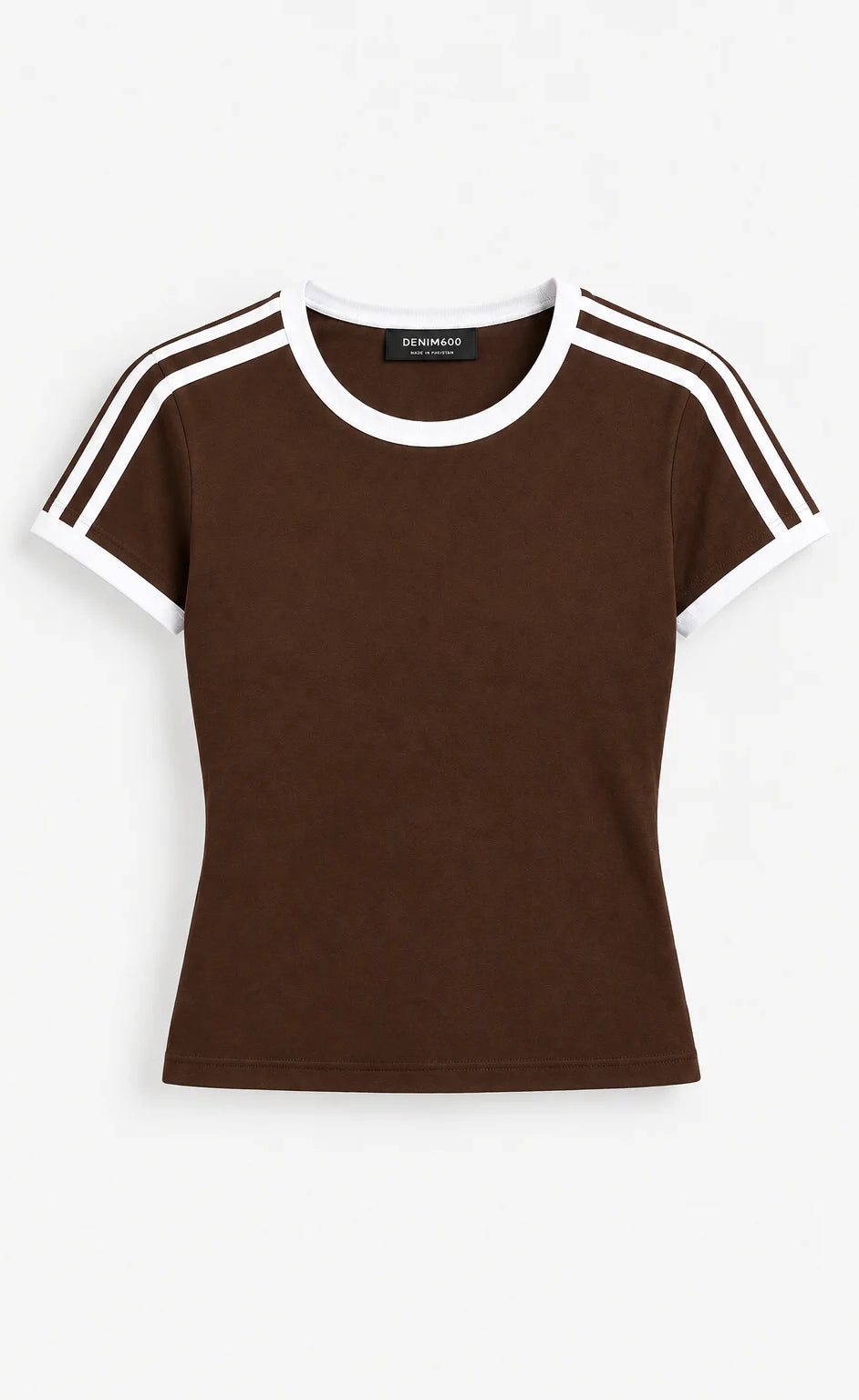 CONTRAST STRIPE CROP TEE