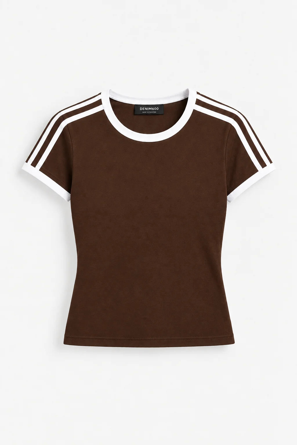 Contrast Stripe Slim Fit T-Shirt | Brown