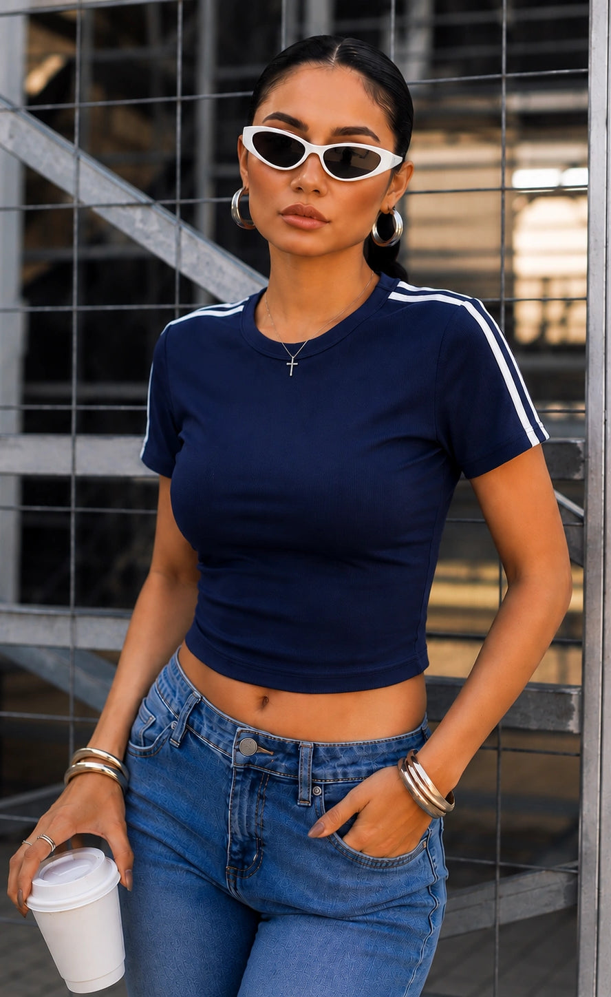 Essential Stripe Tee | Blue