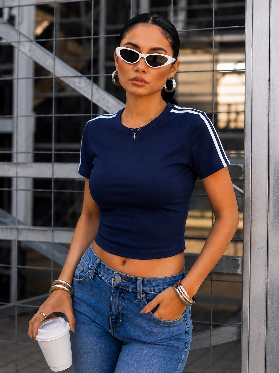 Essential Stripe Tee | Blue