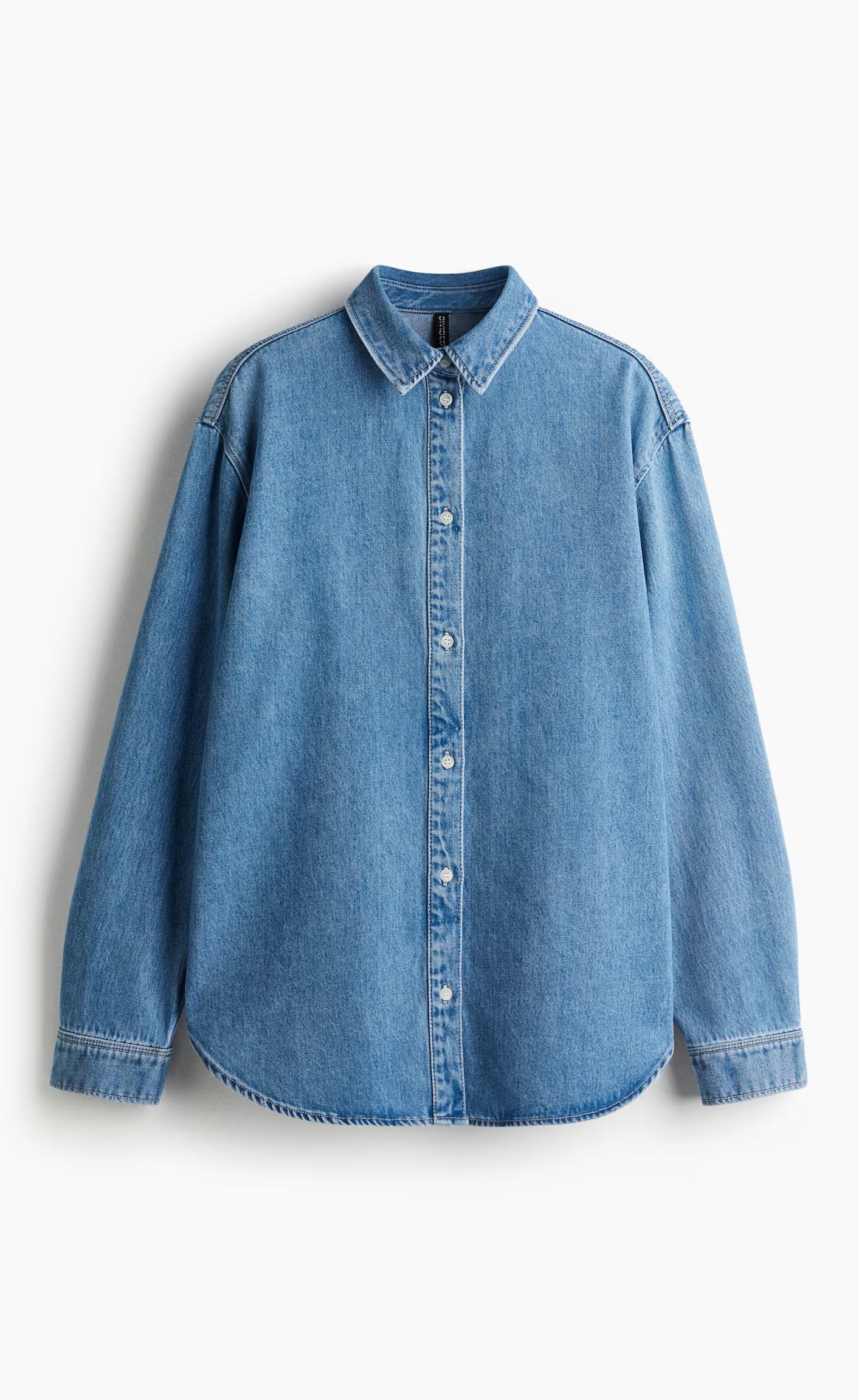D600 Oversized Essentials Denim Shirt – Denim Blue