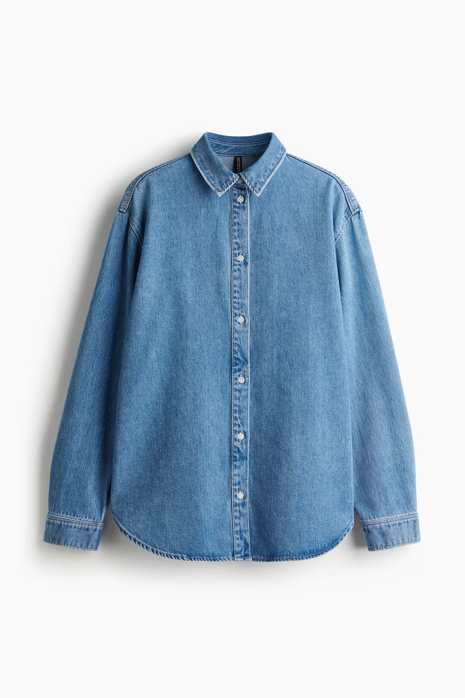 D600 Oversized Essentials Denim Shirt – Denim Blue
