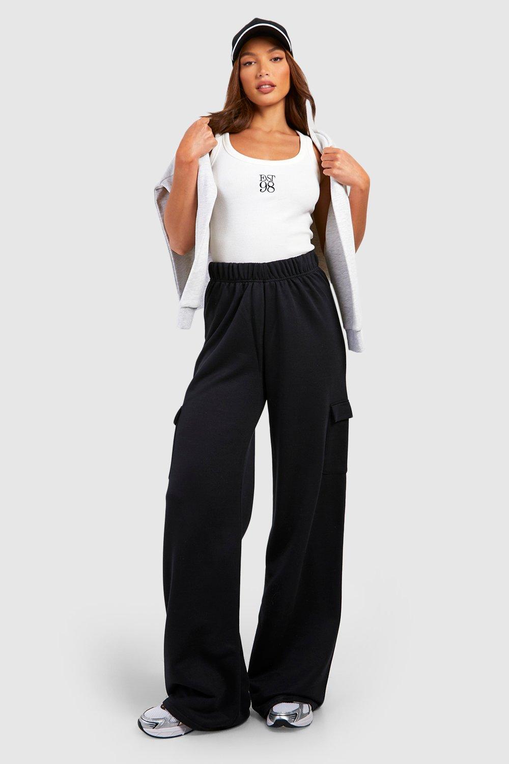 D600 WIDE LEG CARGO TROUSER - BLACK