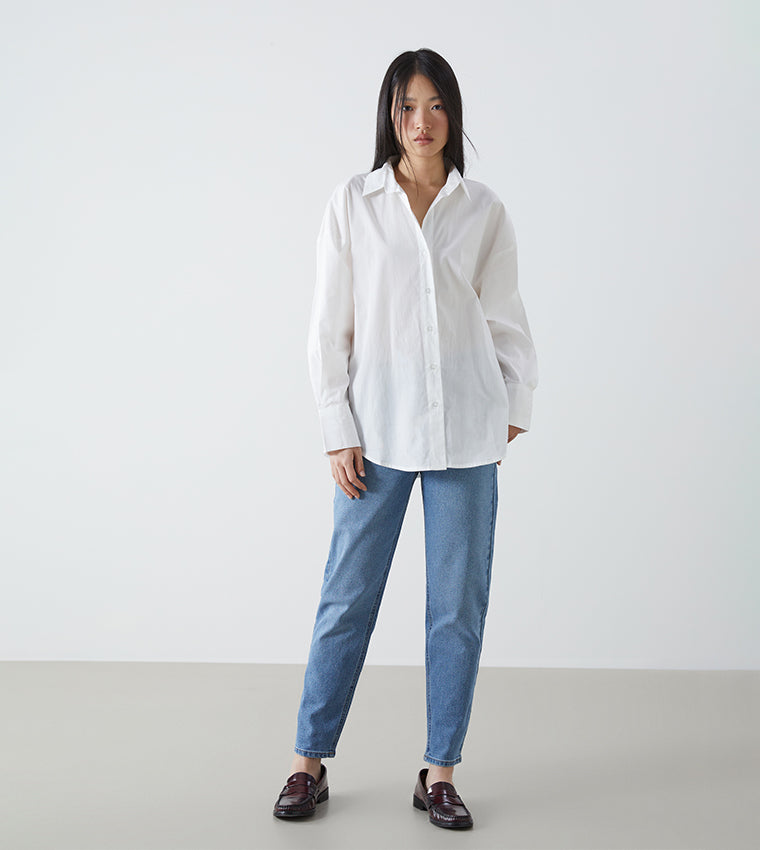 D600 Oversized Essentials Shirt – White