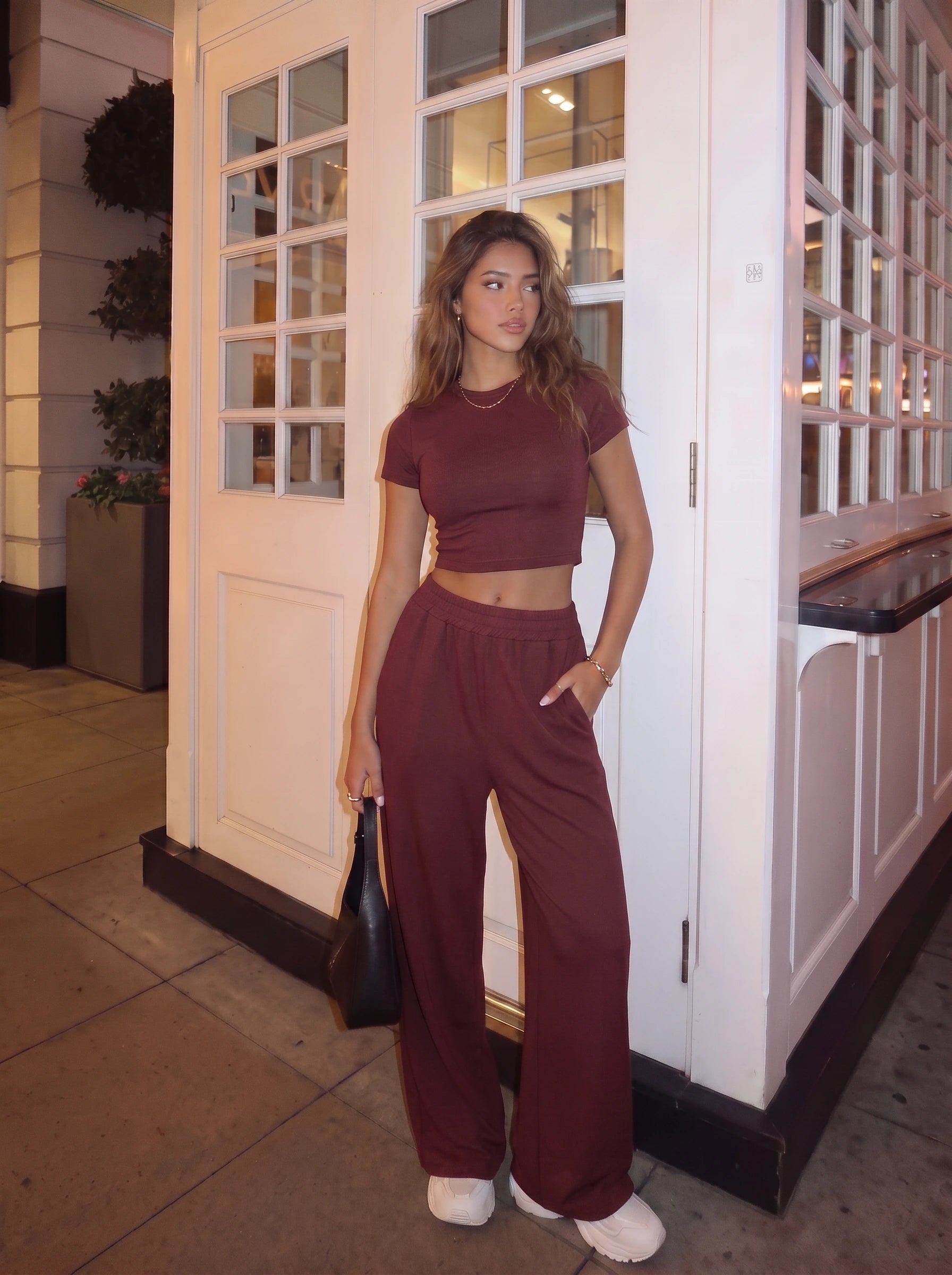 Essential Relaxed Co-Ord Set | Maroon