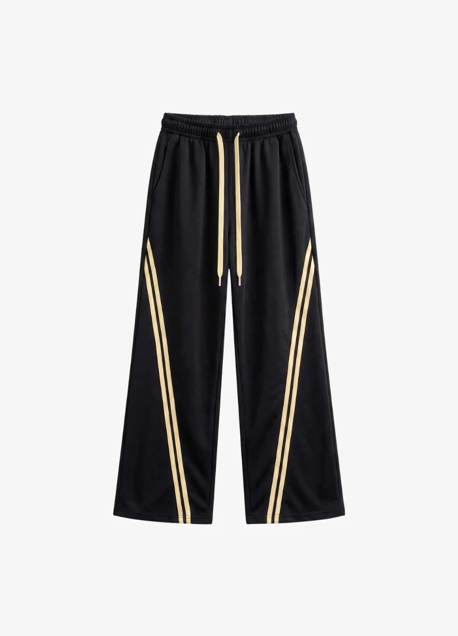 WIDE LEG CROSS STRIPE TROUSER